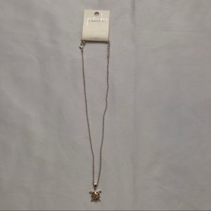 Necklace silver turtle with golden tint